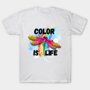 Color is Life Rainbow Dragonfly T-Shirt